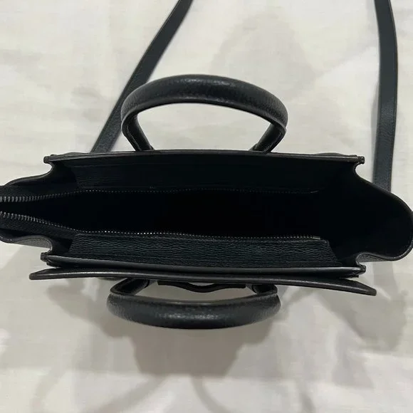 CELINE Drummed Calfskin Nano Luggage Black Bag - Picture 7 of 15